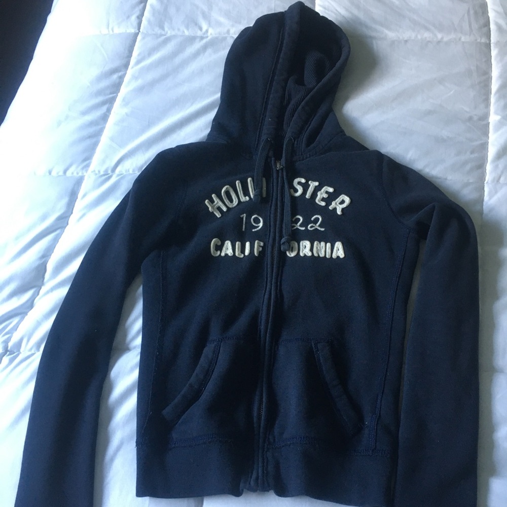 Hollister navy blue zip up